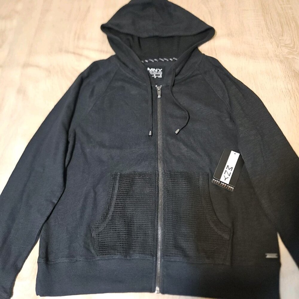 Marc New York Mens Size L Black Performance Jacket Nwt Lightweight Mesh Trim